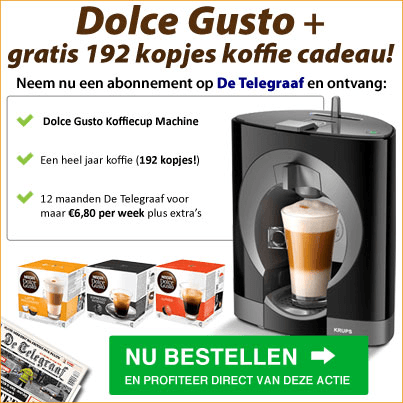 Telegraaf Topactie bij Telegraaf. Dolce Gusto koffie kado