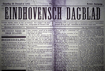 Eerste uitgave Eindhovens Dagblad uit 1911